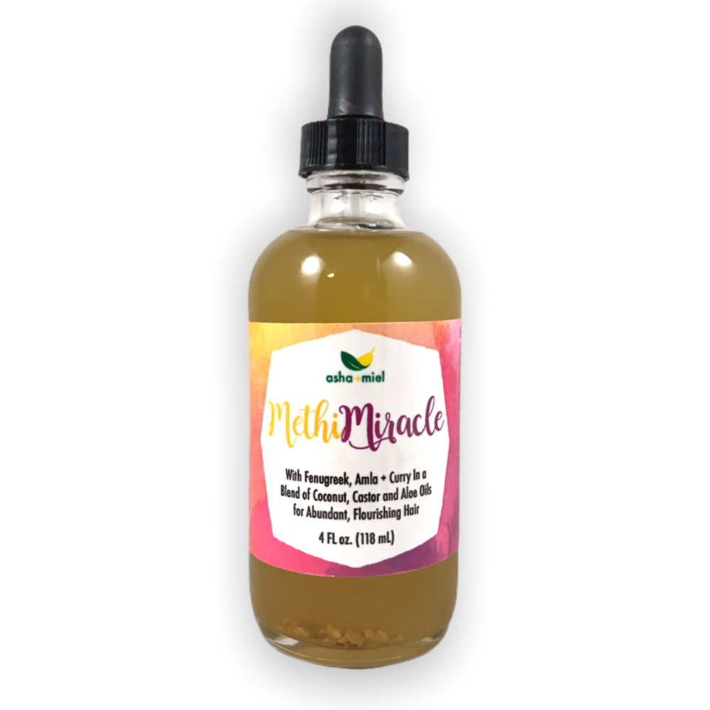 Methi Miracle 4 ounce in glass dropper bottle on white background