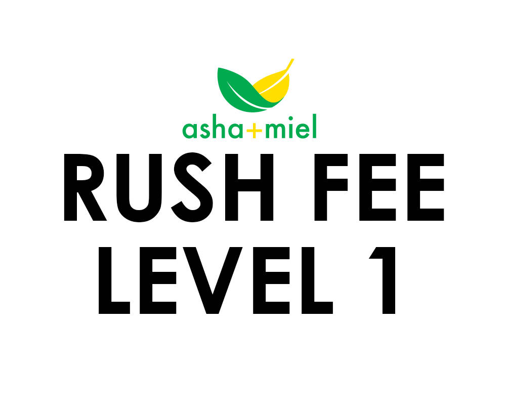 Graphic that reads "Rush Fee Level 1"