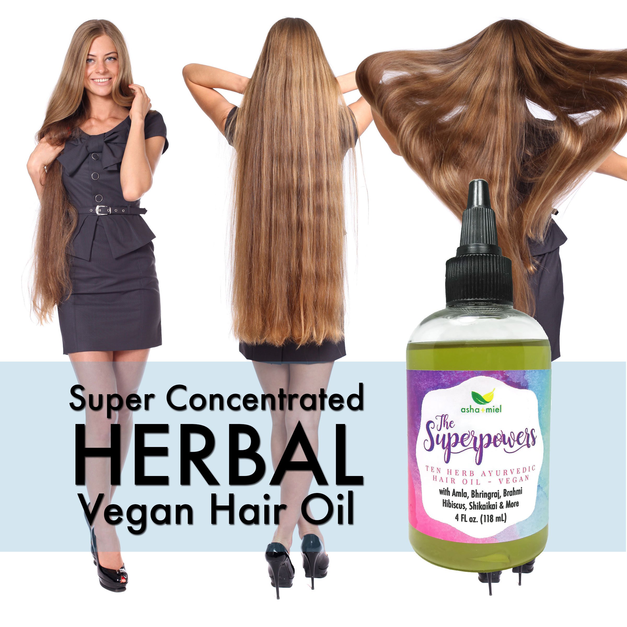 No Milk Added The Superpowers Ayurvedic Hair Growth oil, Growth Serum, Amla  oil, 10 Herb Coconut hair oil - Asha + Miel Body Care