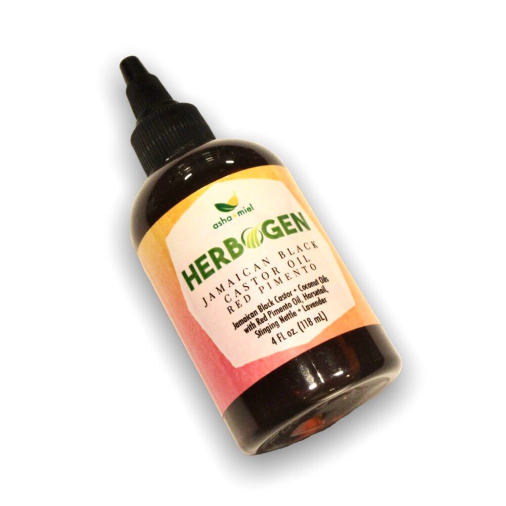 Red Pimento Hair Growth Oil, Jamaican Black Castor Oil, Stinging Nettle Hair Oil, 4 oz bottle on white background