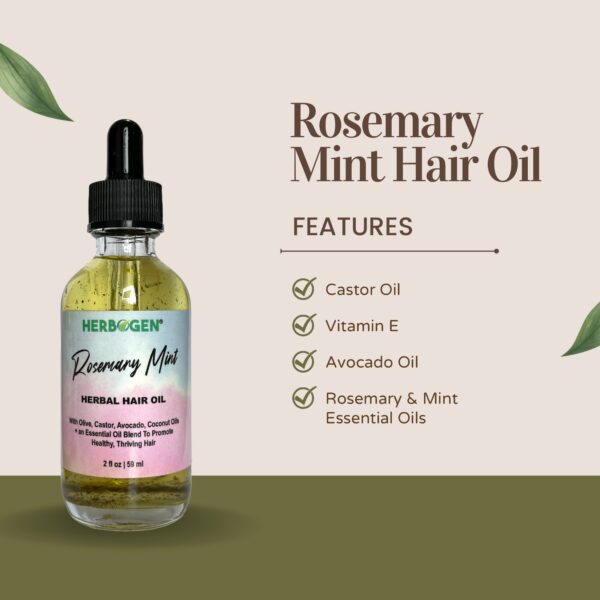Rosemary & Mint Hair Oil, Hair Growth, Castor Oil
